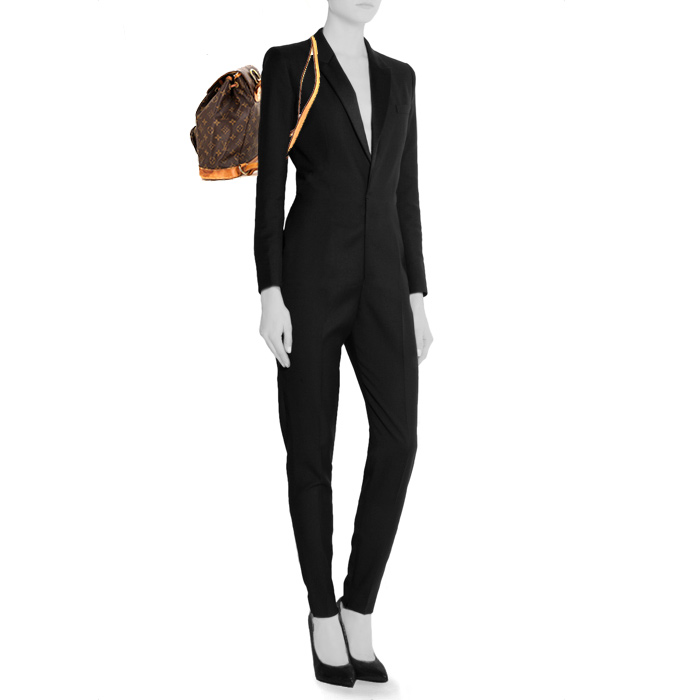 Mochila Louis Vuitton Montsouris Backpack modelo pequeño en lona Monogram marrón y cuero natural - Detail D1