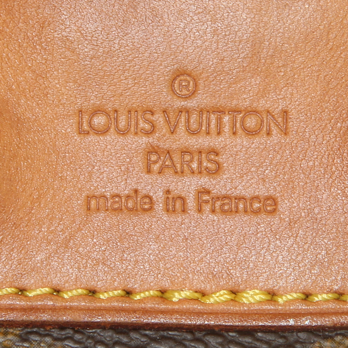 Sac à dos Louis Vuitton Montsouris Backpack petit modèle en toile monogram marron et cuir naturel - Detail D3