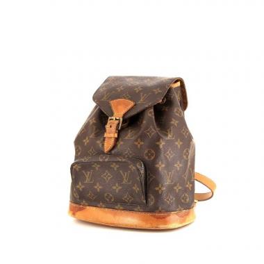 Louis Vuitton Montsouris Backpack small model backpack in brown monogram canvas and natural leather