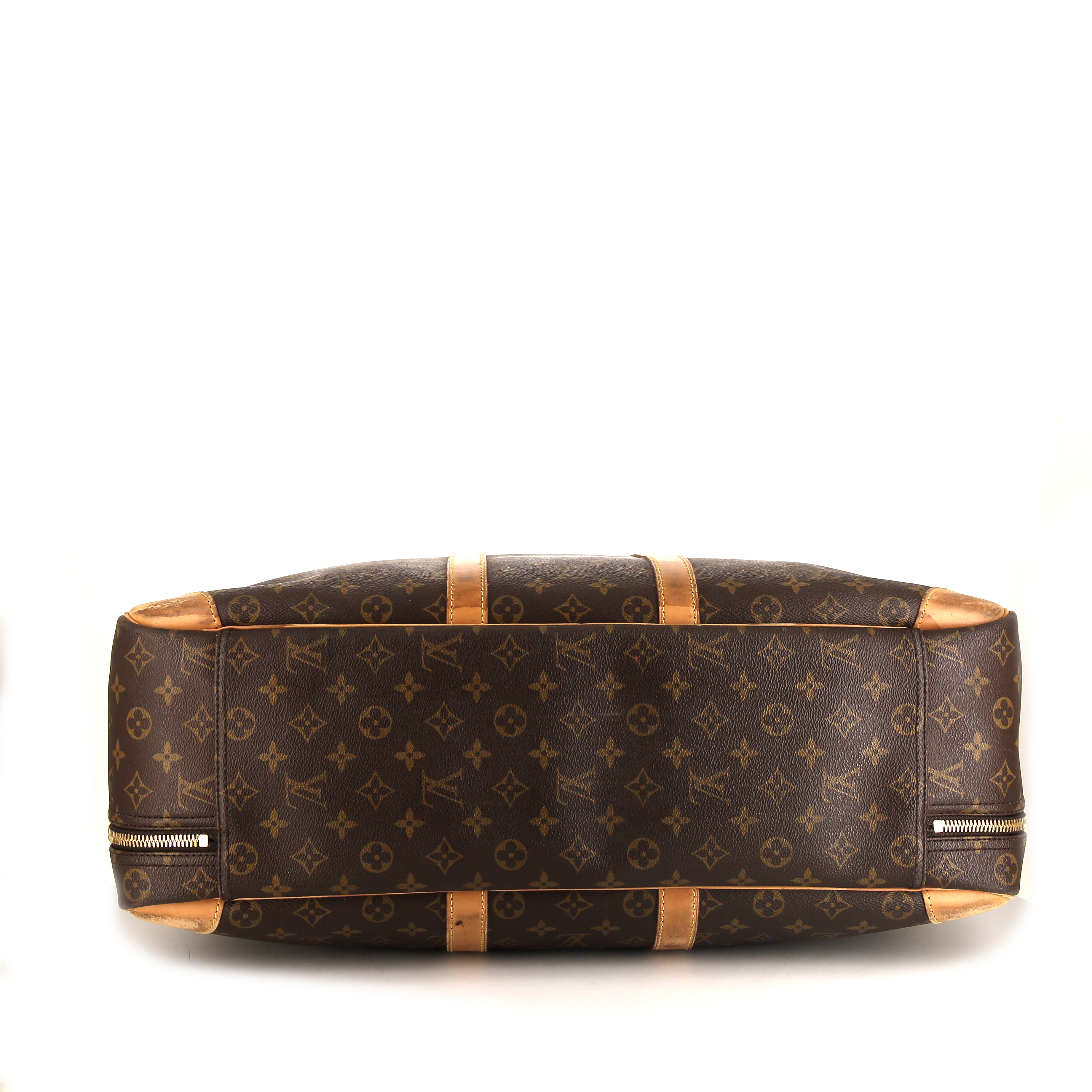 Louis Vuitton Sirius 55 cm suitcase in monogram canvas and natural leather - Detail D4