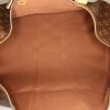Bolsa de viaje Louis Vuitton Keepall 55 cm en lona Monogram marrón y cuero natural - Detail D2 thumbnail