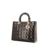 Dior Lady Dior large model handbag in brown patent leather - 00pp thumbnail