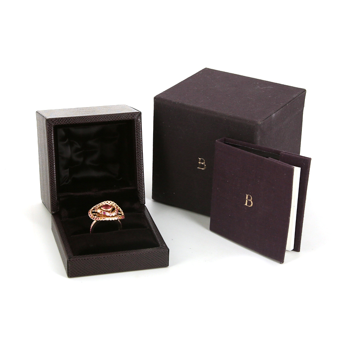 Boucheron Ma Jolie ring in pink gold,  diamonds and sapphires and in tourmaline - Detail D2