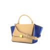 Celine Trapeze medium model handbag in beige and blue leather - 00pp thumbnail