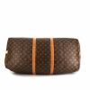 Bolsa de viaje Louis Vuitton Keepall 60 cm en lona Monogram marrón y cuero natural - Detail D5 thumbnail