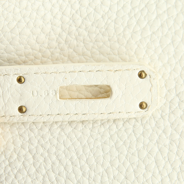 Hermes Birkin 35 cm handbag in white togo leather - Detail D4