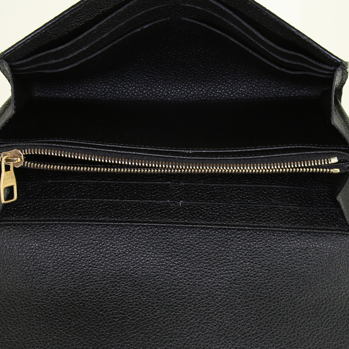 Louis Vuitton Sarah wallet in black monogram leather - Detail D2