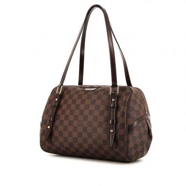 Bolso de mano Louis Vuitton Rivington en lona a cuadros marrón y cuero marrón