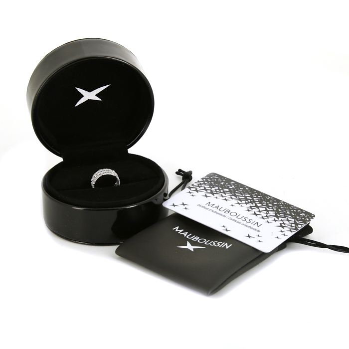 Mauboussin Le Premier Jour large model ring in white gold and diamonds - Detail D2