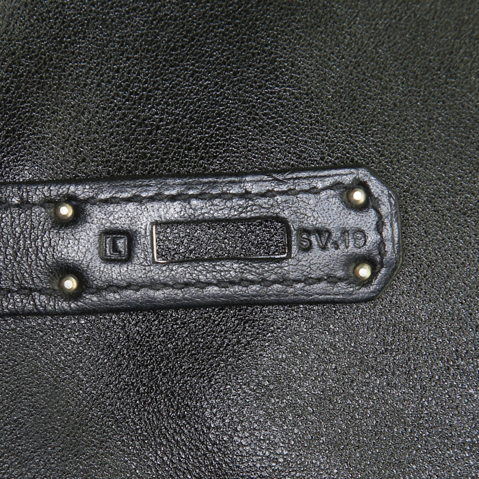 Sac à main Hermes Birkin 35 cm en cuir Swift noir - Detail D4