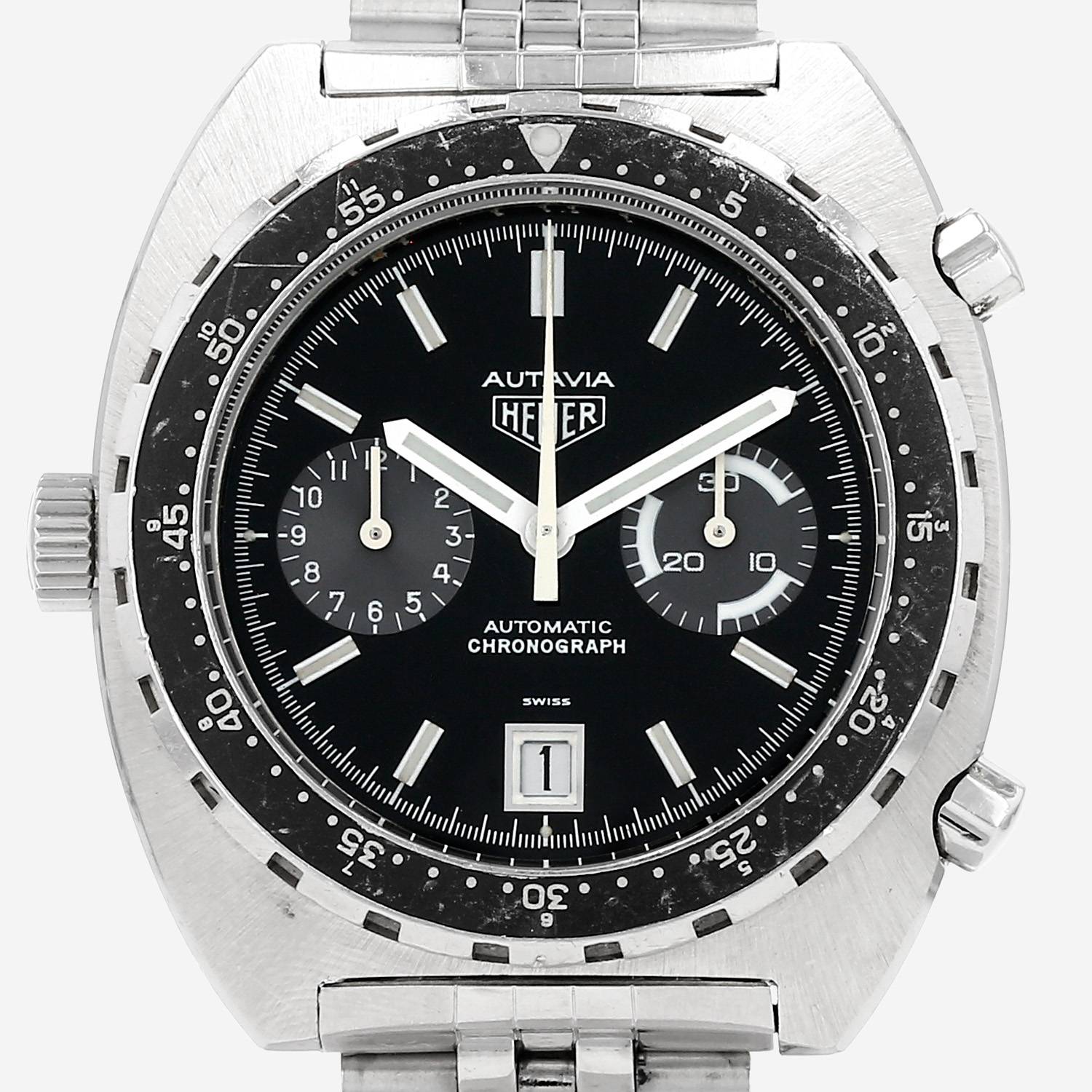 Orologio Heuer Autavia in acciaio Ref :  11063V Circa  1980