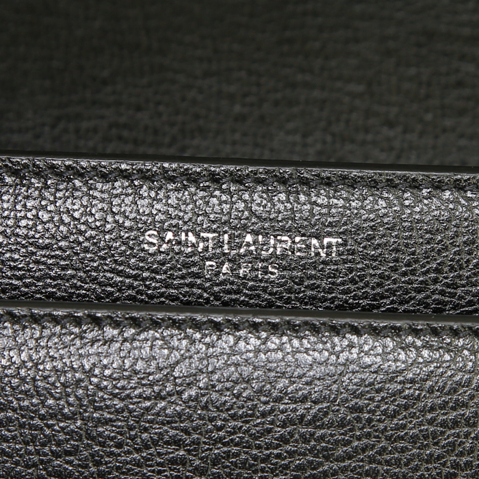 Saint Laurent Sunset shoulder bag in black leather - Detail D4