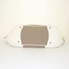 Prada Jacquard handbag in beige logo canvas and white leather - Detail D4 thumbnail