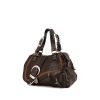 Dior Gaucho bag worn on the shoulder or carried in the hand in brown leather and brown piping - 00pp thumbnail