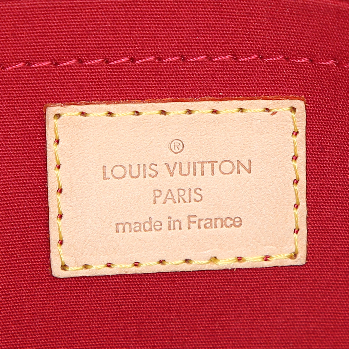 Louis Vuitton Rosewood handbag in red monogram patent leather and natural leather - Detail D3