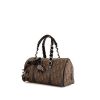 Dior Romantique bag worn on the shoulder or carried in the hand in brown monogram canvas and brown velvet - 00pp thumbnail