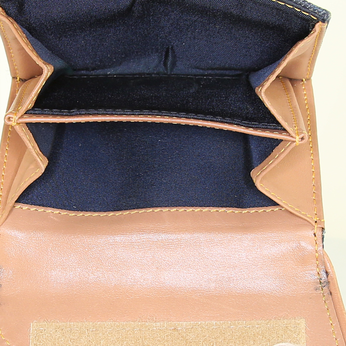 Bolso de mano Dior Speedy en lona denim azul y cuero natural - Detail D5