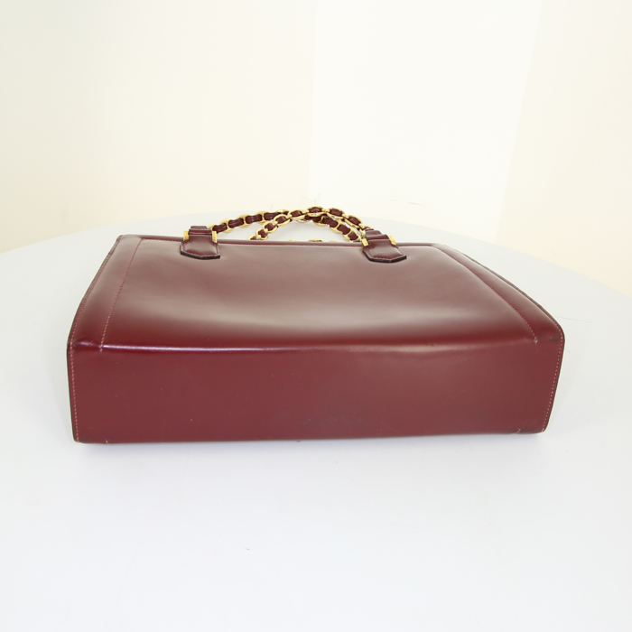 Hermes Pullman shoulder bag in burgundy box leather - Detail D4