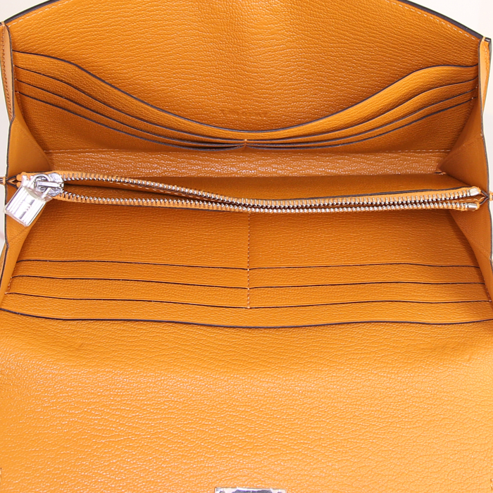 Portafogli Hermès Kelly in capra arancione - Detail D2