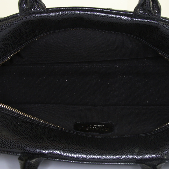 Borsa Chanel Boston in pelle martellata nera - Detail D2
