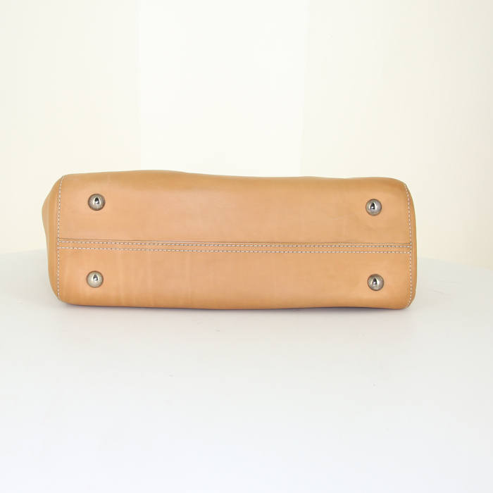 Shopping bag Renaud Pellegrino in pelle beige - Detail D4