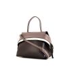 Tod's Wave mini shoulder bag in brown, grey and white tricolor leather - 00pp thumbnail