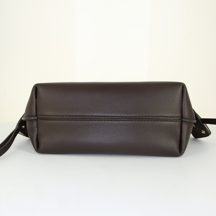 Tod's Wave mini shoulder bag in brown, grey and white tricolor leather - Detail D5