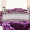 Dior Lady Dior mini handbag in purple velvet and varnished pink bakelite - Detail D2 thumbnail