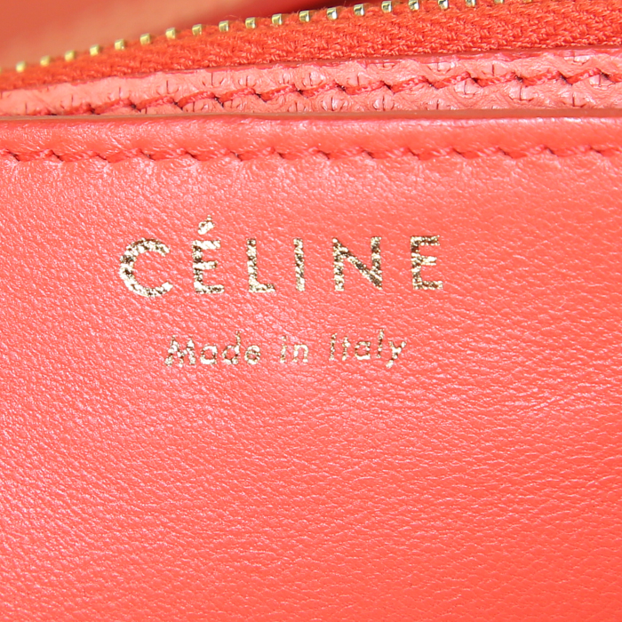 Bolso bandolera Céline Classic Box en piel de lagarto coral - Detail D3