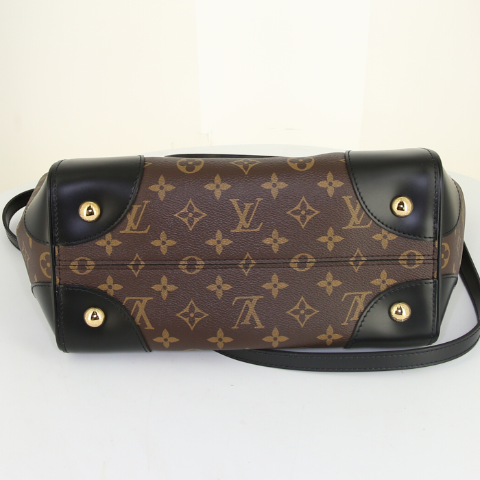 Borsa Louis Vuitton Phenix modello medio in tela monogram marrone e pelle nera - Detail D5
