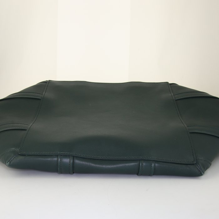 Sac cabas Balenciaga Bazar shopper en cuir vert-kaki - Detail D4