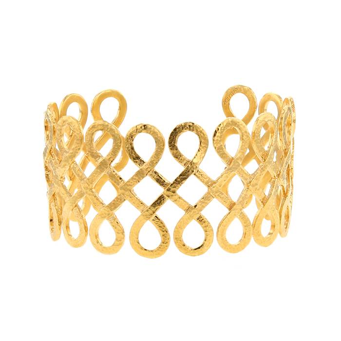 Brazalete abierto Zolotas Princesses of the Mediterranean en plata y oro chapado