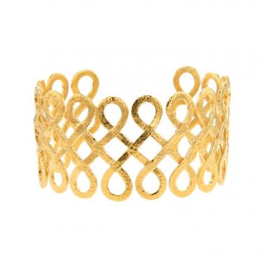 Bracelet manchette ouvert Zolotas Princesses of the Mediterranean en argent plaqué or