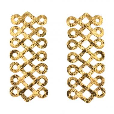 Zolotas Princesses of the Mediterranean earrings for non pierced ears in silver and gold plated