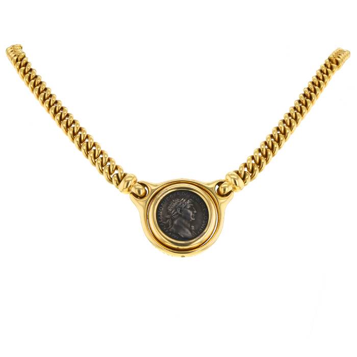 Bulgari | Gold, Ancient Coin, Ruby and Diamond 'Monete' Necklace 寶格麗  黃金鑲古代錢幣、紅寶石及鑽石「Monete」項鏈 | Magnificent Jewels | 2021 | Sotheby's