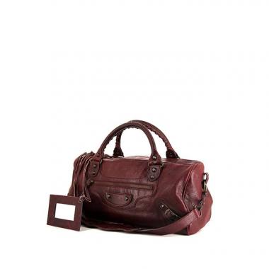 Borsa da spalla o a mano Balenciaga Twiggy in pelle bordeaux