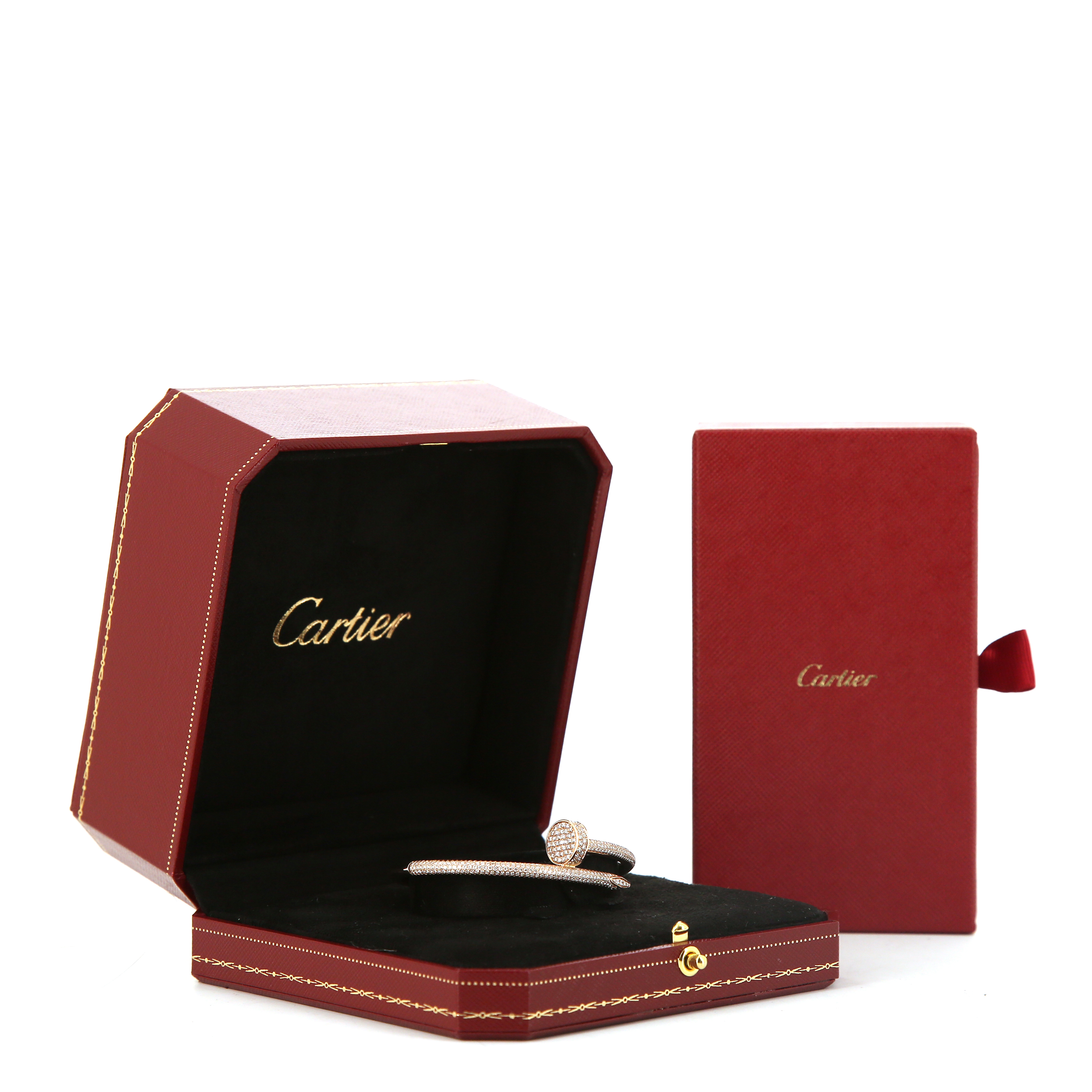 Bracciale Cartier Juste un clou in oro rosa e diamanti - Detail D2
