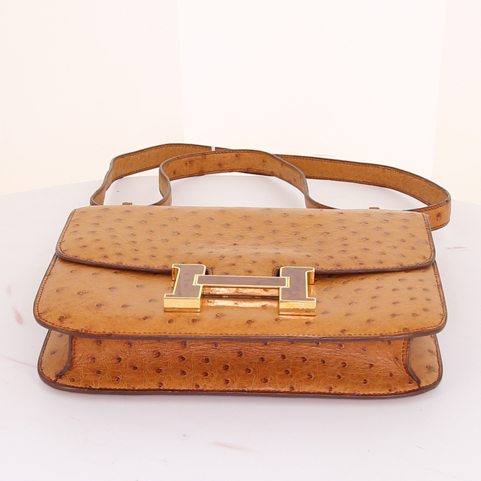 Borsa Hermes Constance in struzzo gold - Detail D5