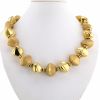 Vintage 1990's necklace in yellow gold and cornelian - 360 thumbnail