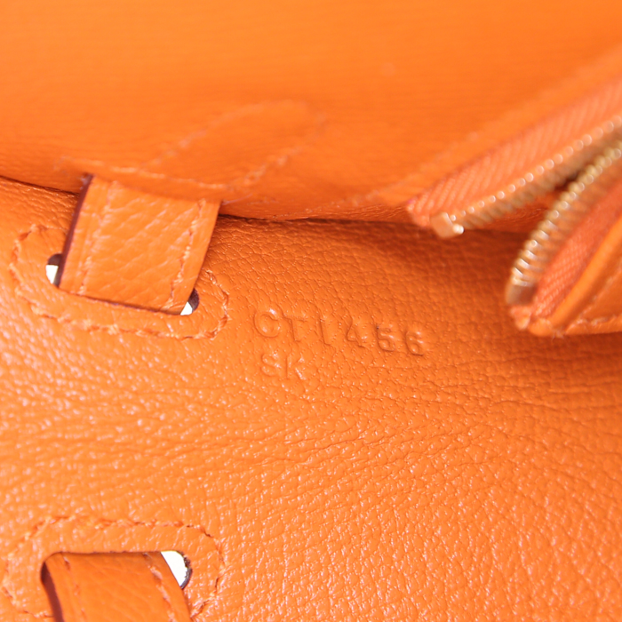 Bolso Hermes Kelly 25 cm en cuero epsom naranja Abricot - Detail D5