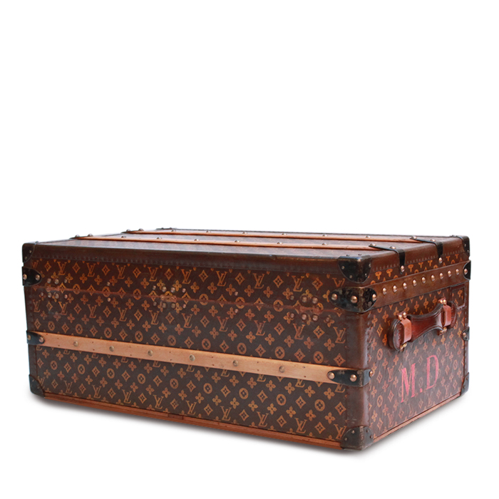 Louis Vuitton Malle Cabine trunk in monogram canvas and brown lozine (vulcanised fibre) - Detail D1