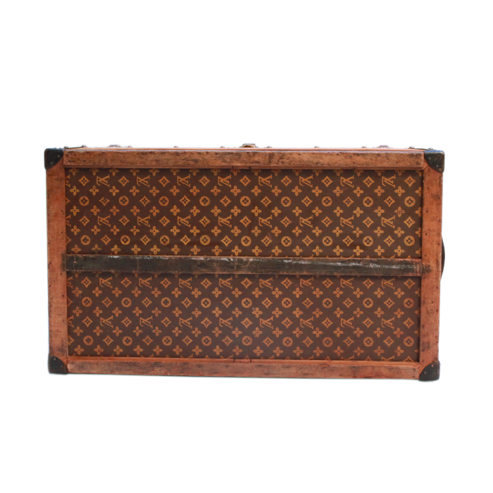 Louis Vuitton Malle Cabine trunk in monogram canvas and brown lozine (vulcanised fibre) - Detail D2