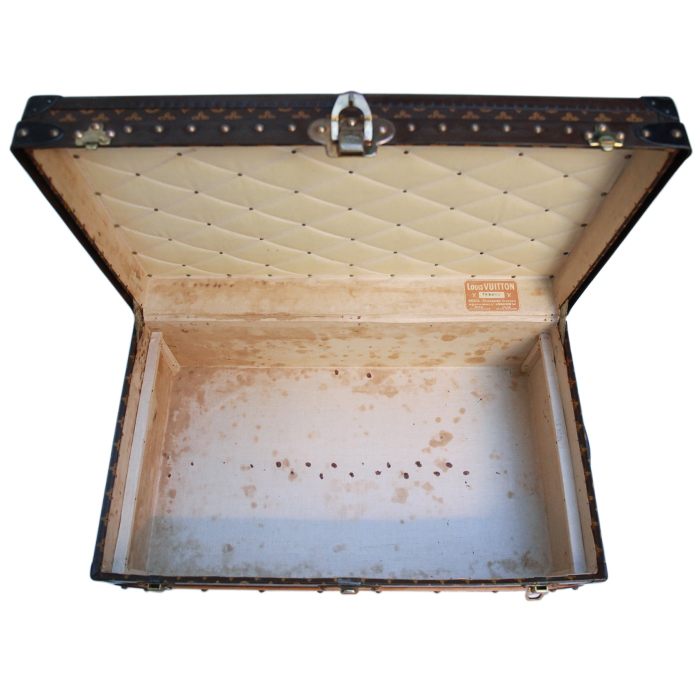 Baul Louis Vuitton Malle Cabine en lona Monogram revestida y fibra vulcanizada marrón - Detail D3