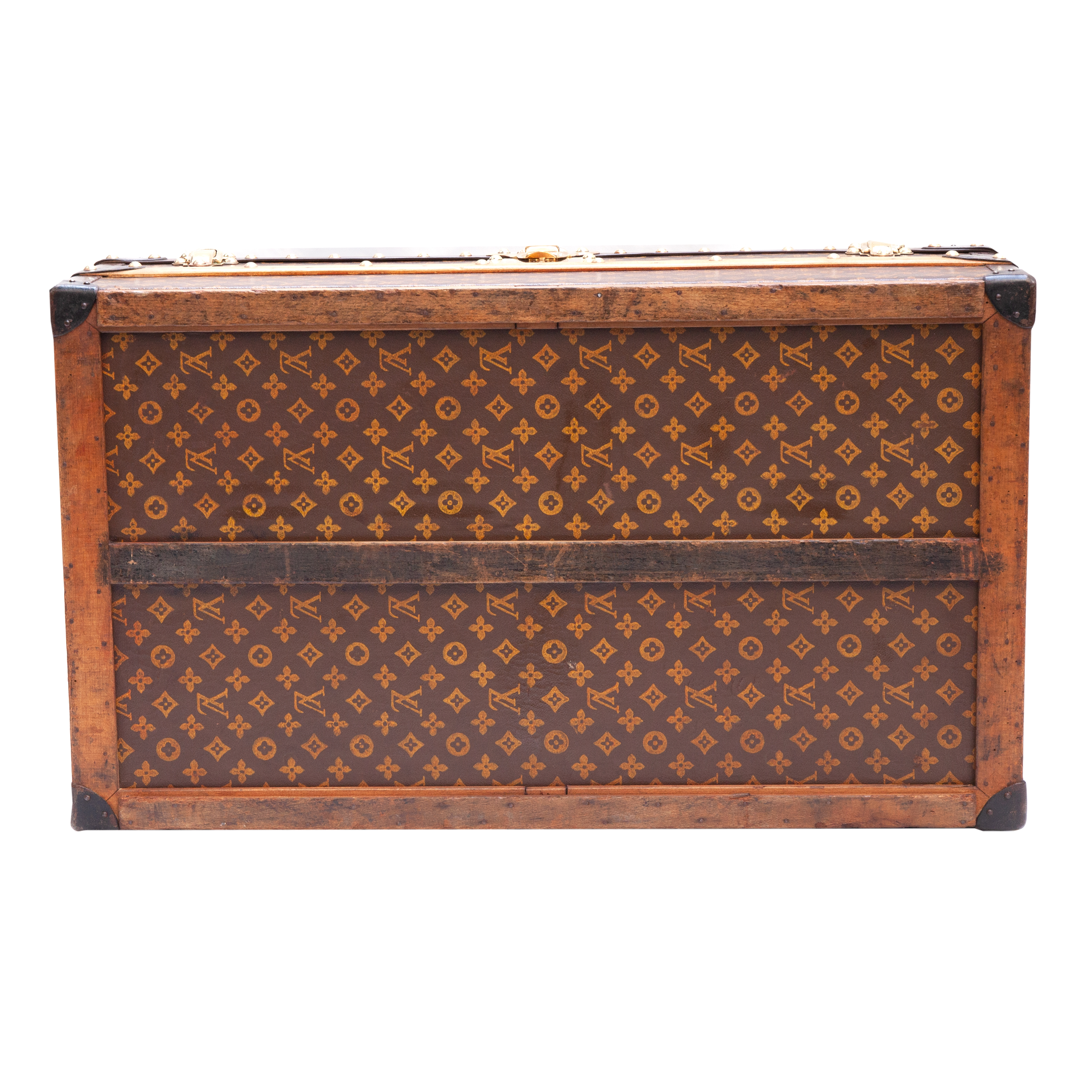 Louis Vuitton Malle Cabine trunk in monogram canvas and brown lozine (vulcanised fibre) - Detail D5