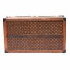 Baul Louis Vuitton Malle Cabine en lona Monogram revestida y fibra vulcanizada marrón - Detail D5 thumbnail