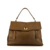 Yves Saint Laurent Muse Two large model handbag in brown leather and brown canvas - 360 thumbnail