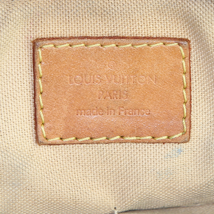 Borsa a tracolla Louis Vuitton Siracusa in tela a scacchi e pelle naturale - Detail D3