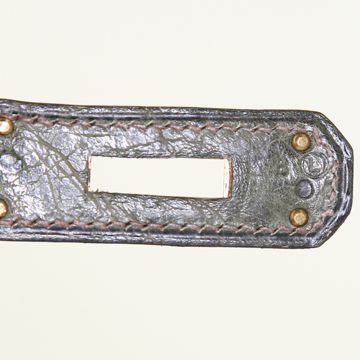 Bolso de mano Hermes Kelly 32 cm en avestruz verde - Detail D5