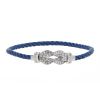 Bracelet Fred 8°0 moyen modèle en or blanc,  diamants et acier bleu - 00pp thumbnail