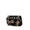 Bolso bandolera Gucci GG Marmont en terciopelo acolchado negro - 00pp thumbnail